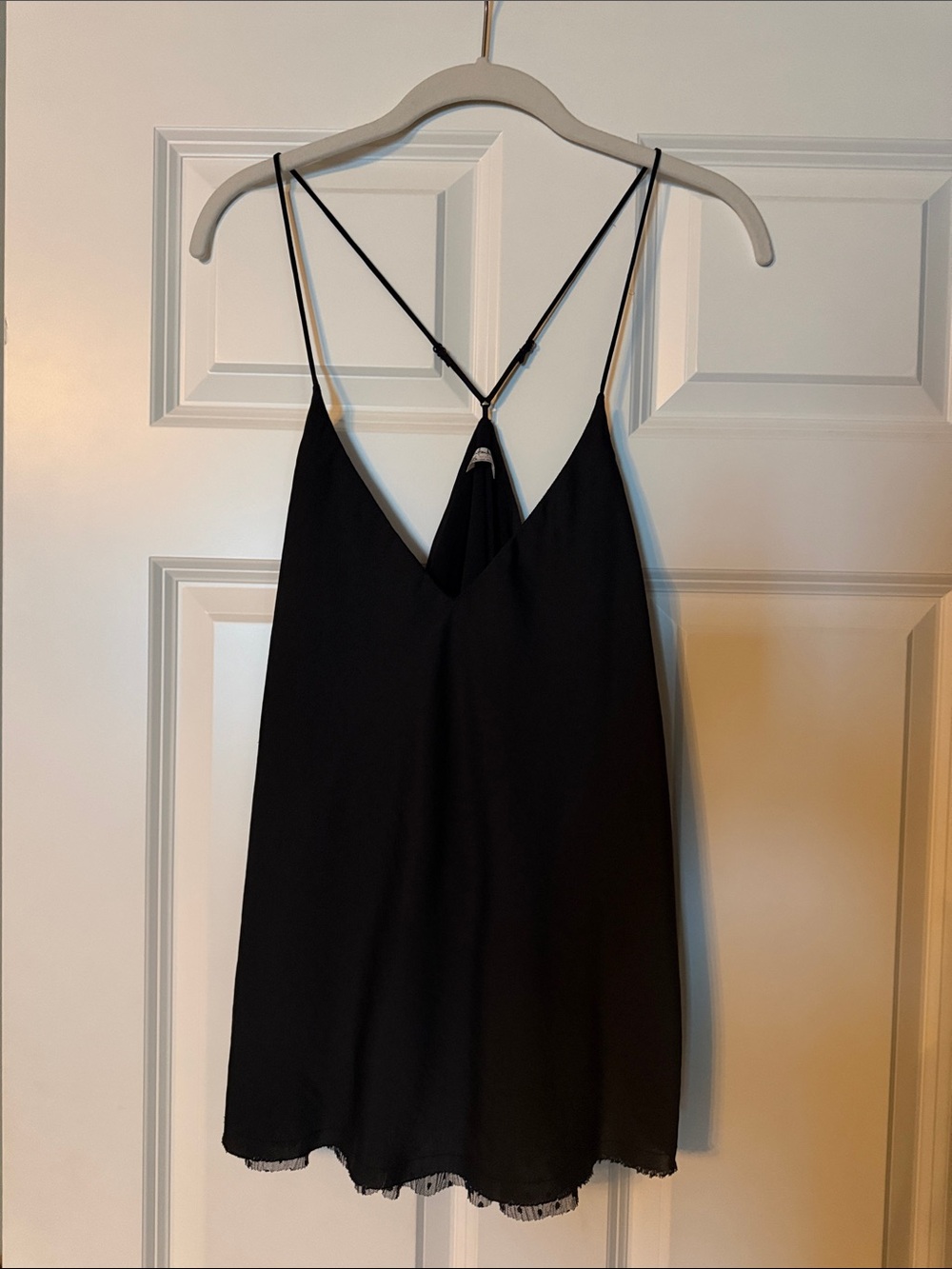 Free People Black V-Neck Lace-Trim Camisole